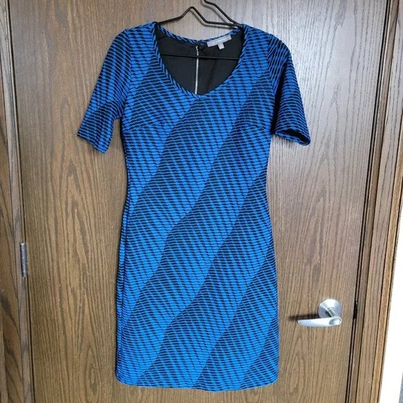 cobalt blue and black dress Atria 6855H Fitted Jersey Dress M / Royal